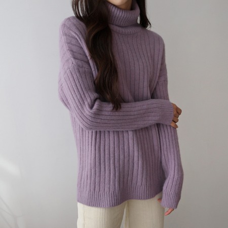 여성니트티 목폴라 스웨터